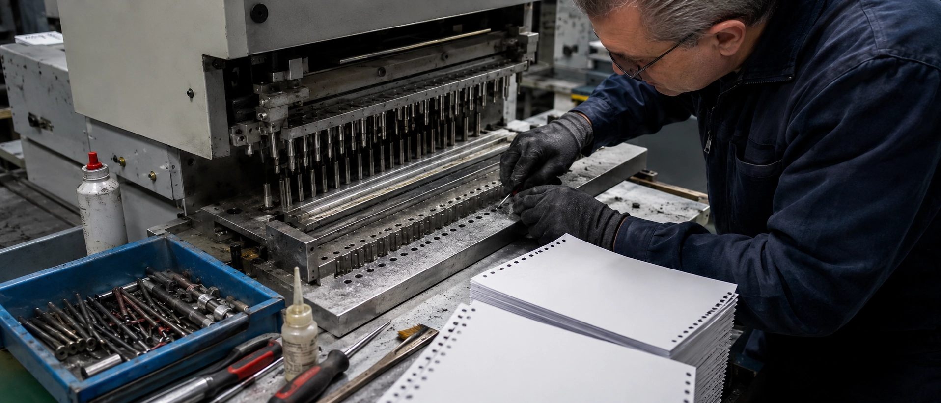 Maintenance of industrial spiral binding punch die to prevent burrs and hole tearing in production runs Maintenance of industrial spiral binding punch die to prevent burrs and hole tearing in production runs